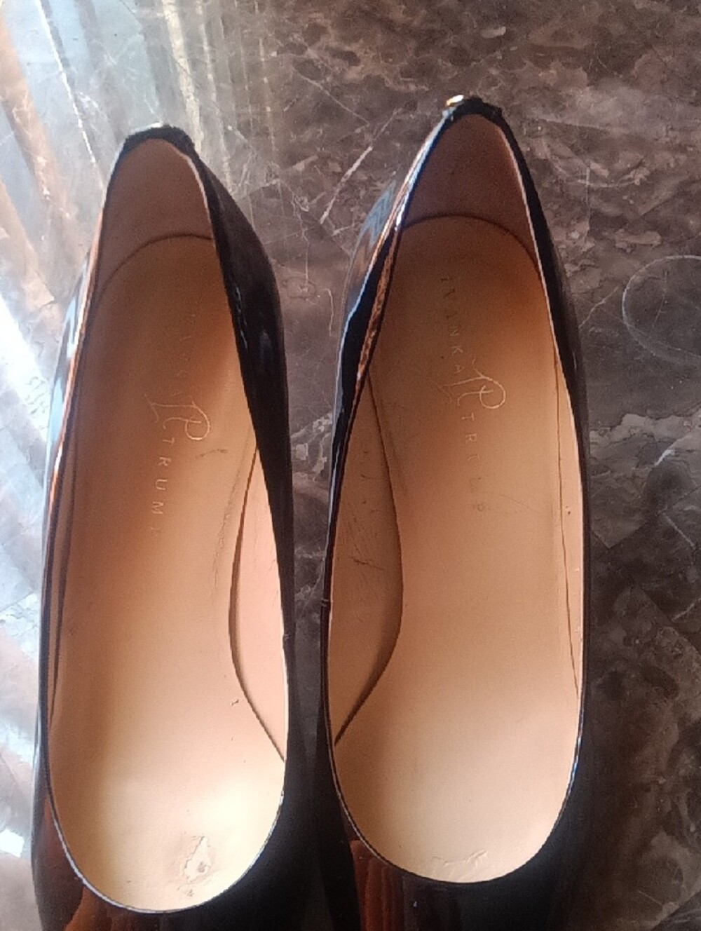 Ivanka Trump Black Patent Pointed-Toe Pumps - Picture 5 of 6